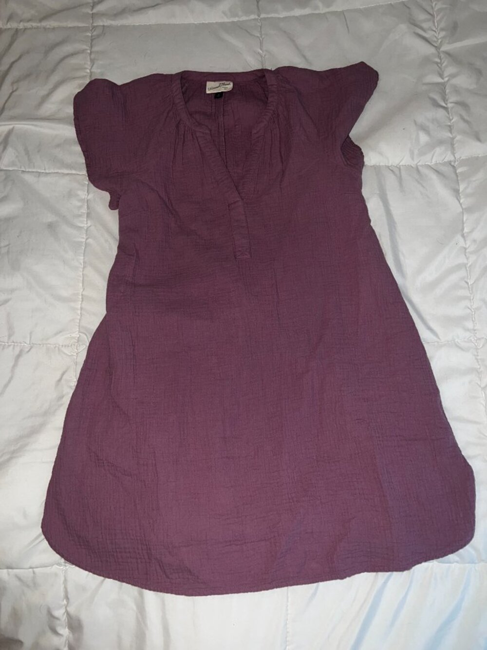 Purple Color 100% Cotton Gauze Dress